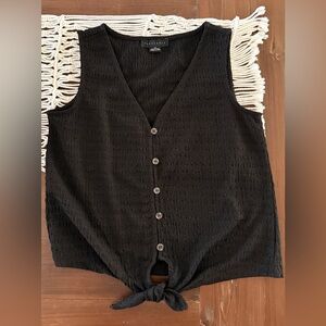 Sanctuary Black Textured Sleeveless Blouse